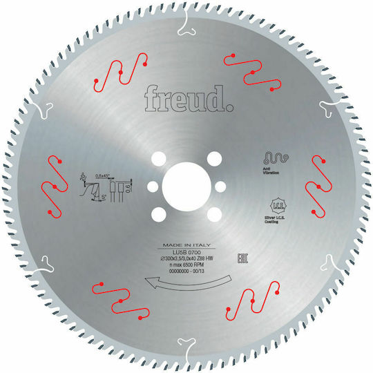 Freud Cutting Disc for Aluminum & Non-Ferrous Metals 250mm Cutting Disc Metal Hole Diameter 250mm 1pcs