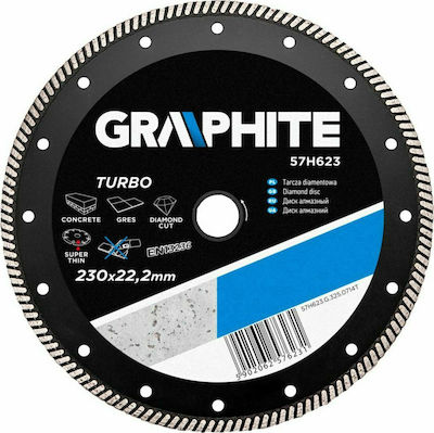 Graphite Διαμαντόδισκος Turbo 230mm 57H623 Slicer/Coarse Grater Disc Construction Materials 230mm 1pcs