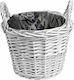 JK Home Decoration Set of Decorative Baskets Straw with Handles White 2pcs
