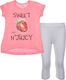 Nek Kids Wear Kids Set with Leggings Summer 2pcs Pink