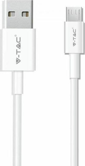 V-TAC Silver Braided USB 2.0 spre micro USB Cablu Argintiu 1m (8484) 1buc