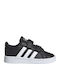 Grand Court I Kids Sneakers with Hook and Loop Closure Core Black / Cloud White