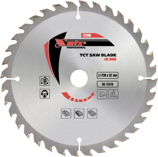 MTX Cutting Disc Wood 250mm 60Teeth Cutting Disc Wood Hole Diameter 250mm with 60 Teeth 1pcs
