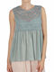 Moutaki Women's Summer Blouse Sleeveless Mint