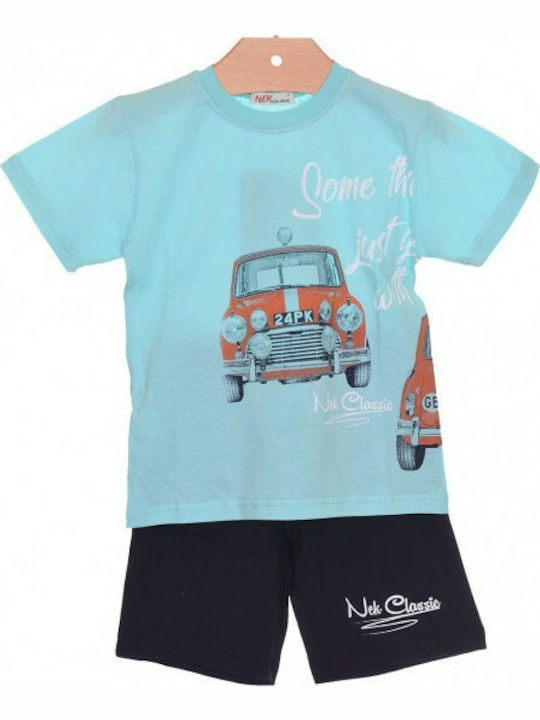 Nek Kids Wear Kids Set with Shorts Summer 2pcs Turquoise