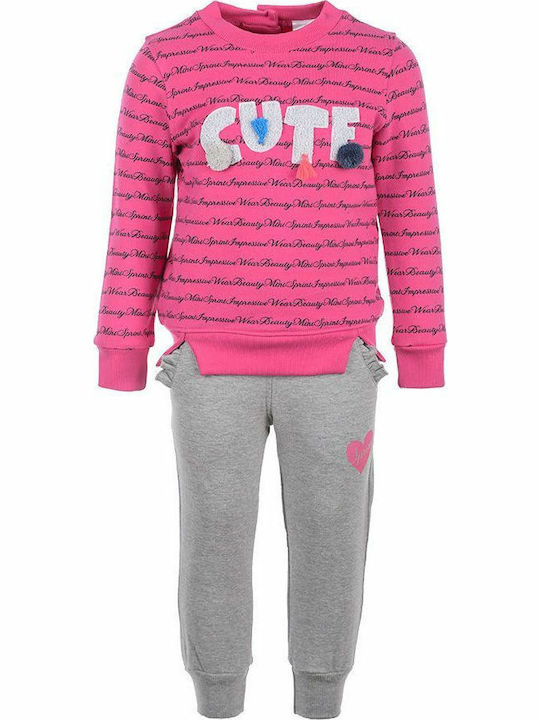 Sprint Kinder Sweatpants Set - Jogginganzug Fuchsie 2Stück