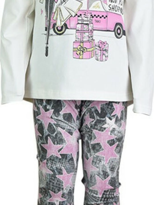 Nek Kids Wear Kids Set with Leggings Winter 2pcs White