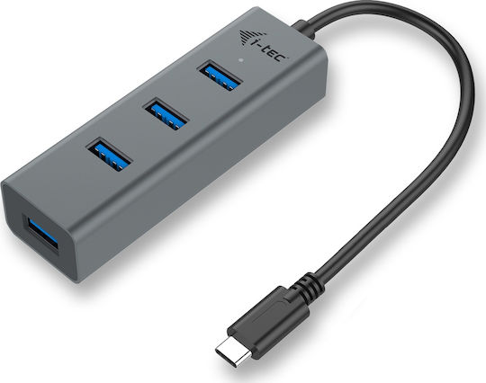 i-tec Hub 4 Porturi USB 3.1 cu Conectare USB-C Gri