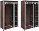 vidaXL Fabric Wardrobe with Zipper and Shelves in Brown Color 110x45x175cm