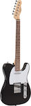 Soundsation Electric Guitar Twanger-R with S Pickups Layout, Rosewood Fretboard in Black