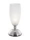 Globo Lighting Metal Table Lamp for Socket E14 with White Shade and Silver Base