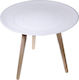 Round Wooden Side Table White L42xW42xH40cm