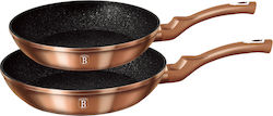 Berlinger Haus Metallic Line Pans Set of Aluminum with Stone Coating Rose Gold Collection 2pcs