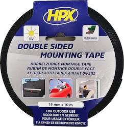 HPX Mounting Αυτοκόλλητη Αφρώδης Ταινία Διπλής Όψης Μαύρη 10mx19mm