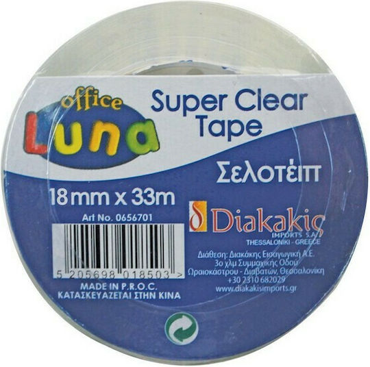 Luna Σελοτέιπ Super Clear 12mm x 33m Διάφανο