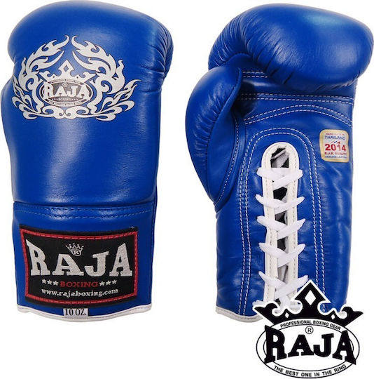 Raja Lace Up 401304 Mănuși de Box din Piele pentru Competiție Albastru