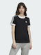 Adidas 3 Stripes Women's Athletic T-shirt Black