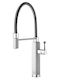 Gessi U-Shaped Kitchen Faucet Counter with Shower and Spiral Silver