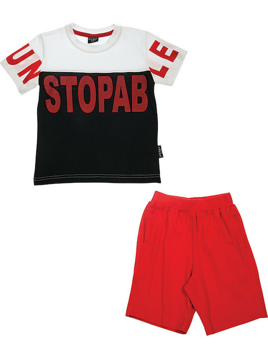 Funky Kinder Set mit Shorts Sommer 2Stück Schwarz