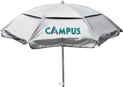 Campus Formă în U Umbrelă de Plajă cu Diametru de 2m cu Protecție UV și Ventilație Argintiu/portocaliu