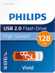 Philips Vivid 128GB USB 2.0 Stick Πορτοκαλί