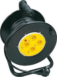 Eurolamp Μπαλαντέζα Καρούλι 4 Θέσεων με Καλώδιο 30m Διατομής 3x2.5mm² Μαύρη