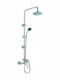 Gloria Bareta Shower Column with Bathtub Mixer 100cm Silver