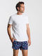 Short Cut Paisley Men's Swimwear Shorts Navy Blue with Patterns