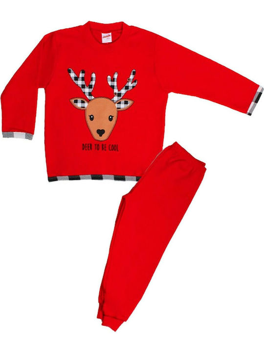 Minerva Set Top & Bottom Kids Winter Pyjamas Red