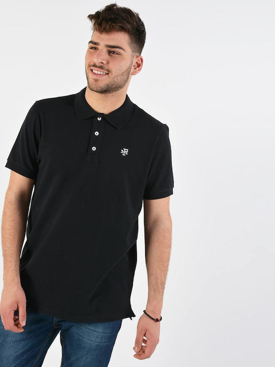 Franklin & Marshall Polo Μπλούζα Κοντομάνικη Μαύρη