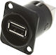 Neutrik Stecker USB weiblich Schwarz (NAUSB-W-B)