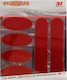 3M Car Stickers 12 x 12cm in Red Color 6pcs