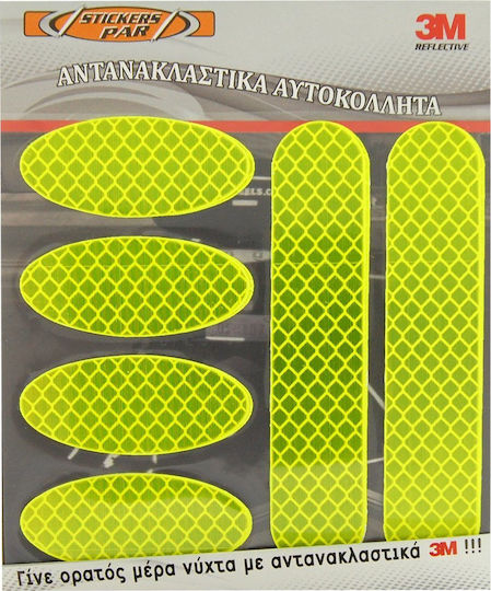 3M Ανακλαστικά Αυτοκόλλητα Αυτοκινήτου 12 x 12cm σε Κίτρινο Χρώμα 6τμχ