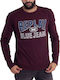 Replay Men's Long Sleeve Blouse Burgundy