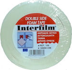 Interfilm Foam White Αυτοκόλλητη Αφρώδης Ταινία Διπλής Όψης Λευκή 19mmx2m