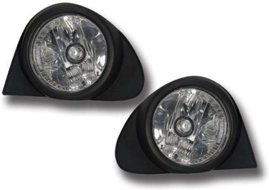 Auto Gs Rotund Faruri antipană Auto Renault Megane 1998-2002 cu Alb Iluminare 2buc