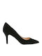 Mourtzi Suede Pointed Toe Black Medium Heels 7/71100