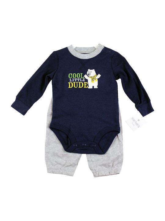 Carter's Baby Bodysuit Set Long-Sleeved Navy Blue 2pcs