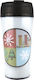 Amila Glass Thermos Plastic Multicolour 470ml with Mouthpiece 13194