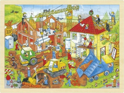 Ξύλινο Παιδικό Puzzle Εργοτάξιο 96pcs για 3+ Ετών Goki