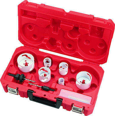 Milwaukee Hole Saw Set Κοβαλτίου with Diameter από 25mm έως 76mm for Wood, Metal, Tile and Plastic