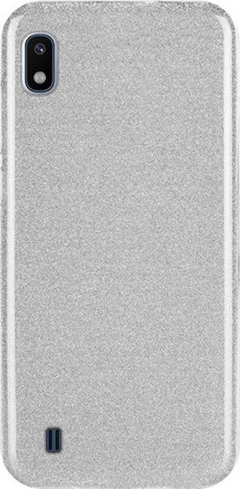Forcell Shining Umschlag Rückseite Silikon Silber (Galaxy A10)