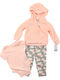 Carter's Baby Bodysuit Set Short-Sleeved with Pants Pink 3pcs