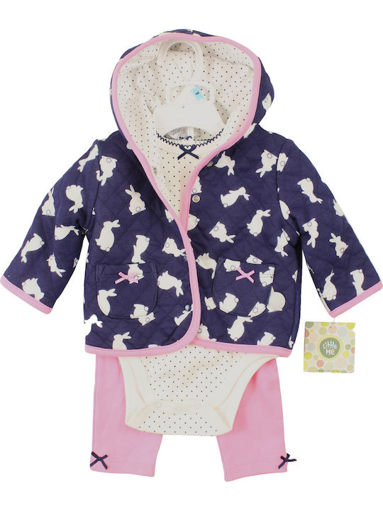 Carter's Baby Bodysuit Set Short-Sleeved with Pants Navy Blue 3pcs