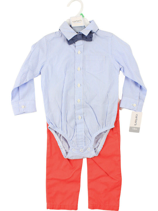 Carter's Baby Bodysuit Set Long-Sleeved with Pants Light Blue 2pcs