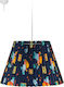 Starlight Kids Plastic Single Ceiling Light E27 Blue 34x23cm