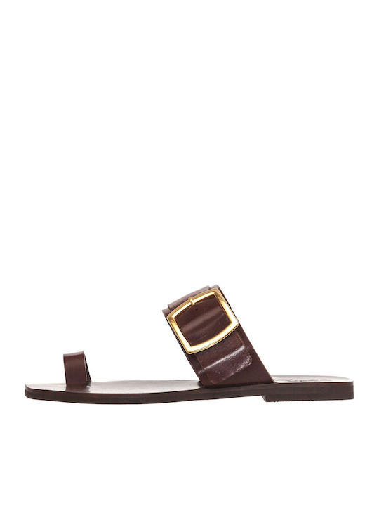 Sante Women's Flat Sandals in Brown Color