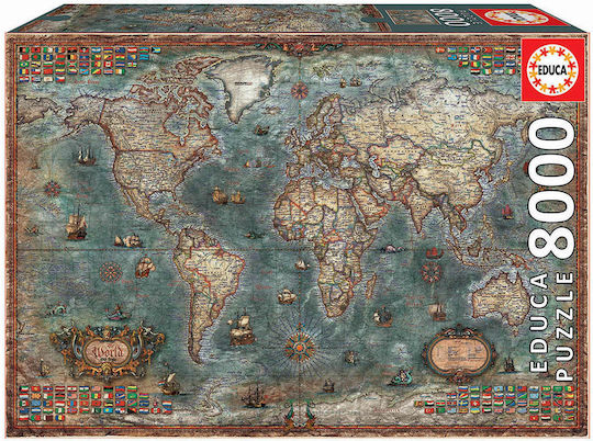 Antique World Map Puzzle 2D 6000 Pieces