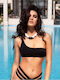BP-2116 Bikini Top One Shoulder Black
