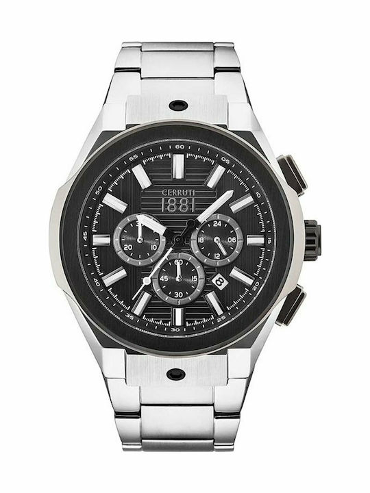 Cerruti Ruscello Men's Watch 44mm Chronograph Battery with Silver Metal Bracelet